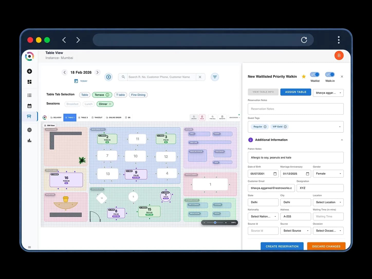 Reservation Management Dashboard