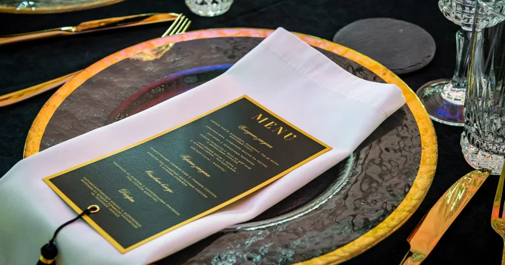 A restaurant menu