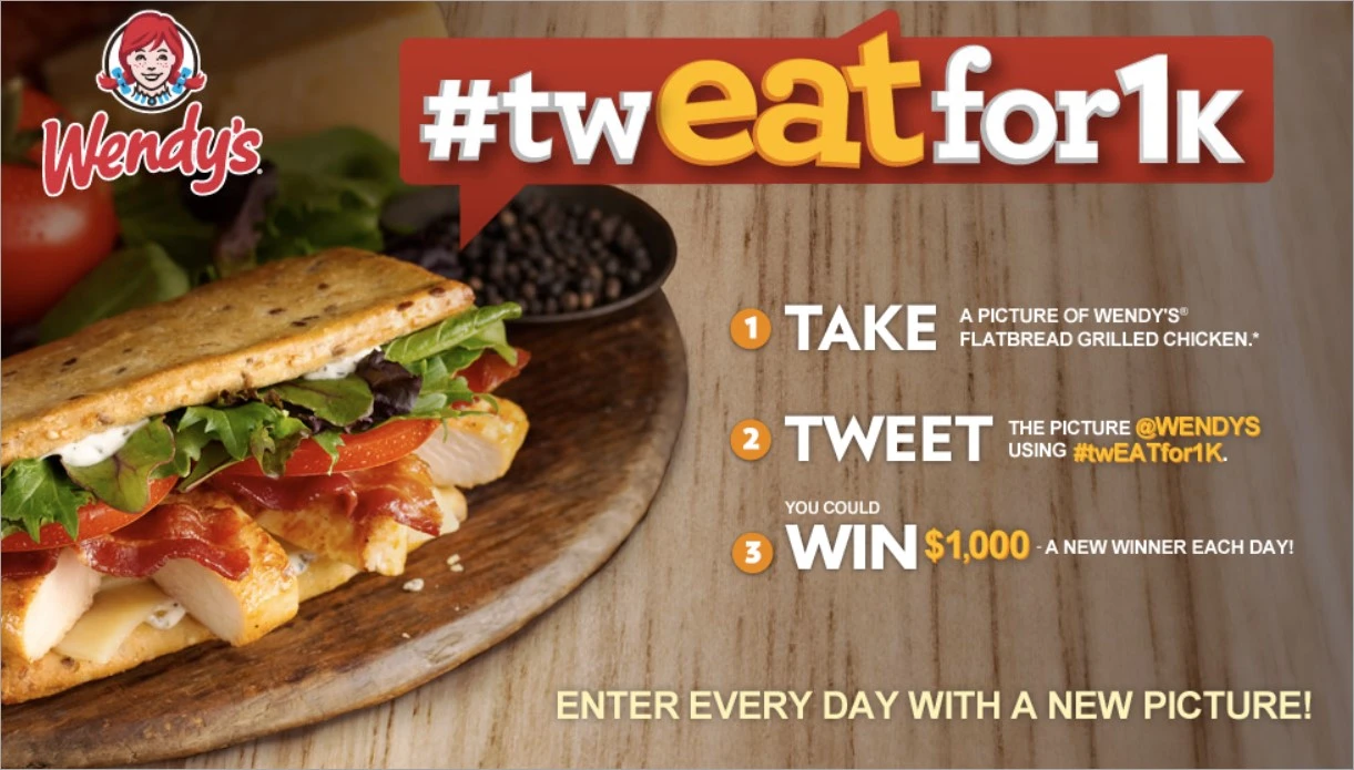 Wendy's breakfast sandwich with a hashtag