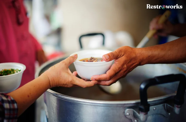 Soup being donated to the needy.