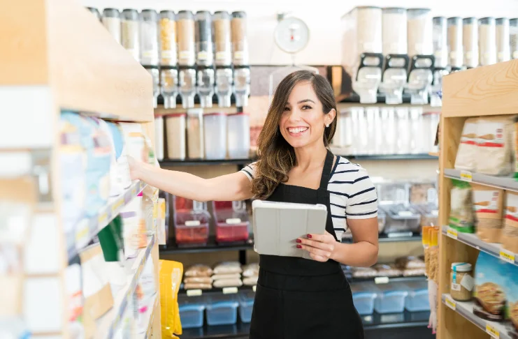 woman stocking inventory