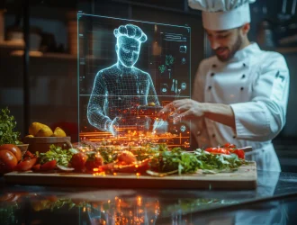 chef using technology to make food
