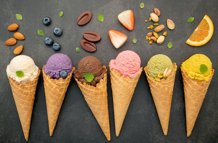 different ice cream flavors