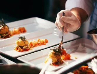 serving food