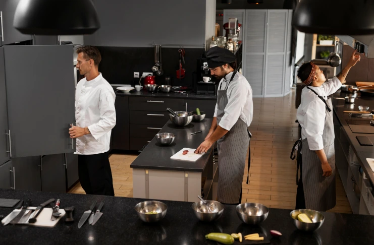 The physical space in a restaurant kitchen directly impacts productivity and safety.