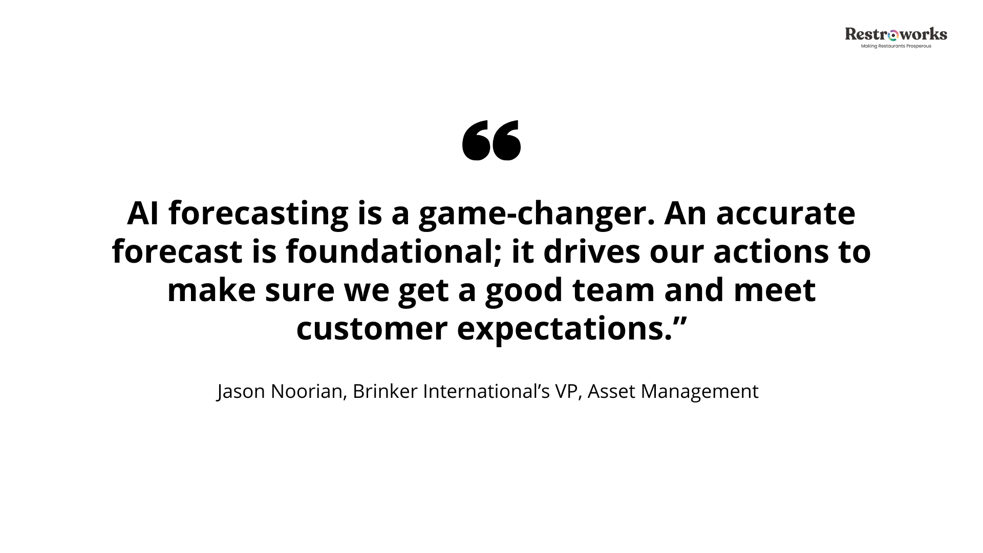 Restaurant forecasting