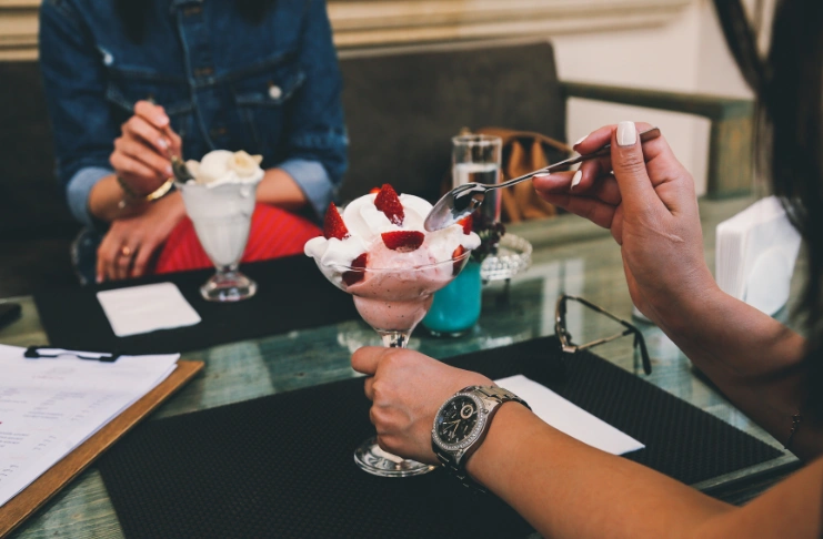 Ice cream shop menu
