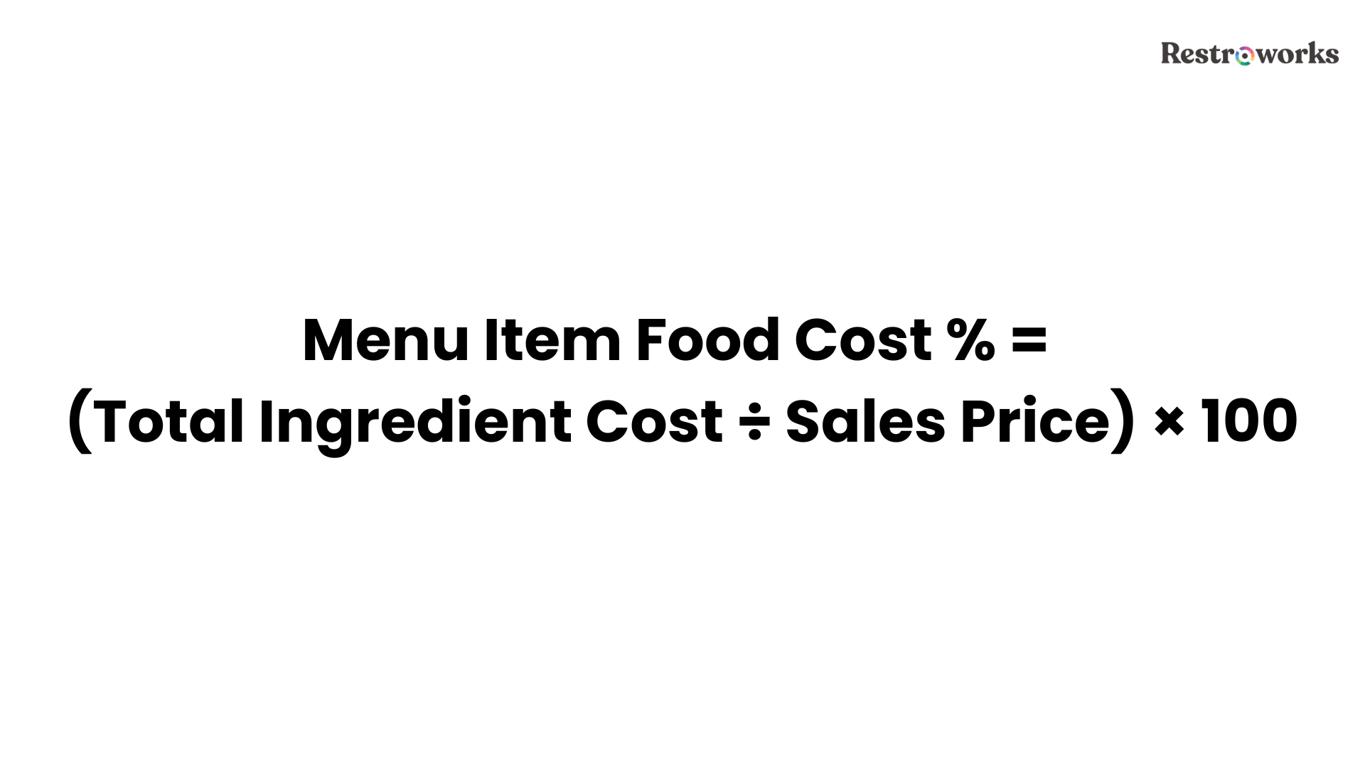 Food Cost Formula
