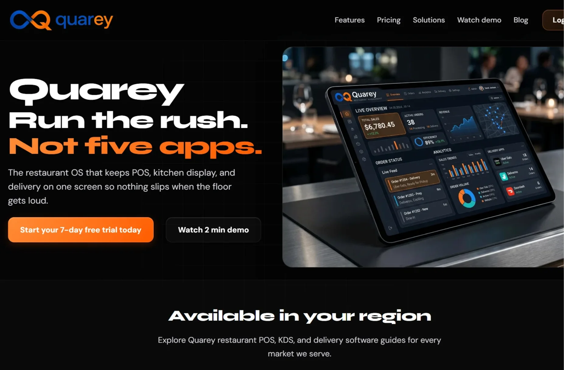 Restaurant management software in Dubai - Quarey