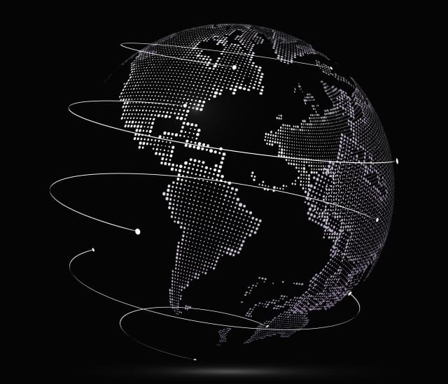 Globe with multiple pins