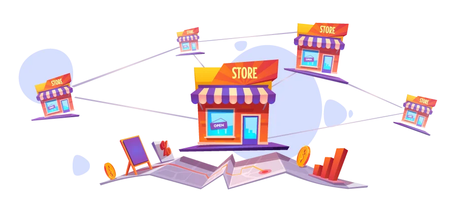 تمثيل مرئي لبنية حلول Restroworks