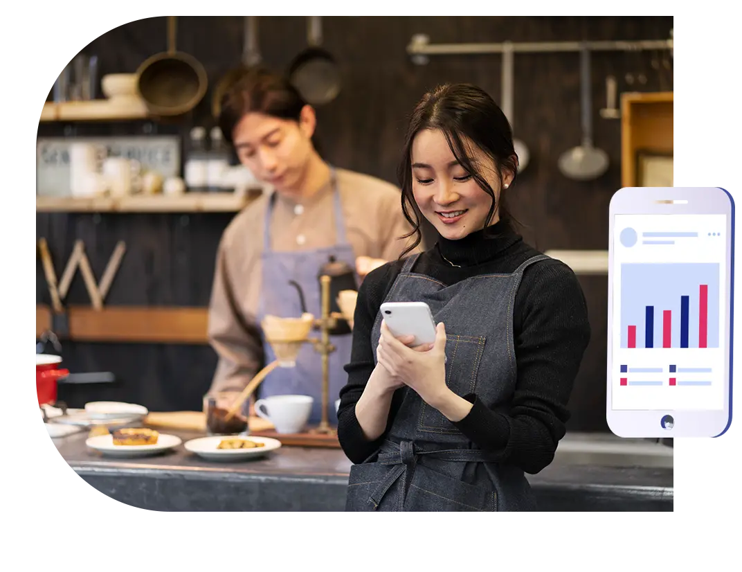 El personal del restaurante utiliza la aplicación analítica Restroworks