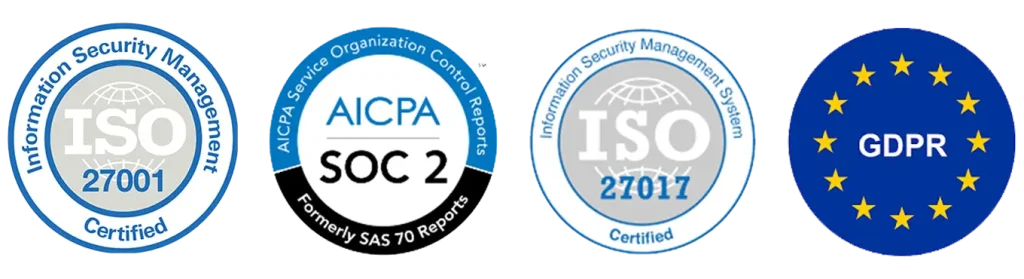 Distintivos de conformidad de seguridad de datos concedidos a Restroworks