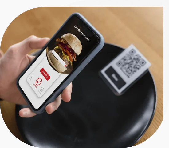 Customer using the restaurant QR ordering feature