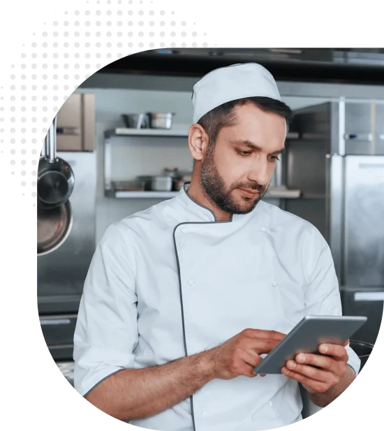 Restaurant staff using Restroworks mobile app